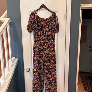 Saloni silk flower jumpsuit size 6